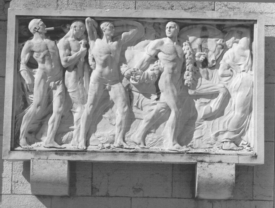 L'entrata dell'Italia in guerra (24 maggio 1915) (rilievo, complesso decorativo) di Mascherini Marcello (sec. XX)