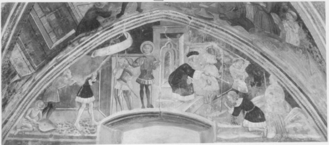San Sebastiano è soccorso segretamente e guarito (dipinto) di Vivarini Antonio (cerchia) (seconda metà sec. XV)