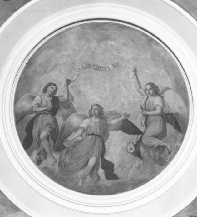 Tre angeli osannanti Il Gloria (decorazione pittorica) - ambito veneto (sec. XIX)