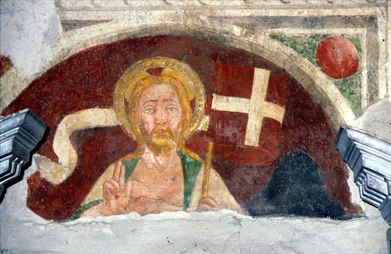 Cristo risorto (dipinto) di Giovanni Antonio da Meschio (attribuito) - ambito veneto (sec. XV)