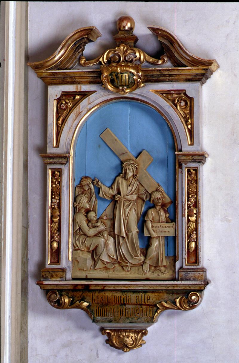 stazione VIII: Gesù consola le donne di Gerusalemme (Via Crucis) di Martiner Francesco - ambito veneto (sec. XX)