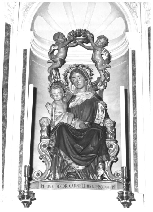 Madonna con Bambino in trono (gruppo scultoreo) - ambito veneto (fine sec. XIX)