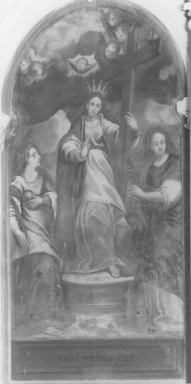 Sant'Elena Imperatrice tra Sant' Agata e Sant' Apol- lonia (dipinto) di Orioli Bartolomeo - ambito veneto (sec. XVII)