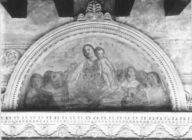 Madonna con Bambino tra devoti (dipinto) - ambito veneto (sec. XVI)