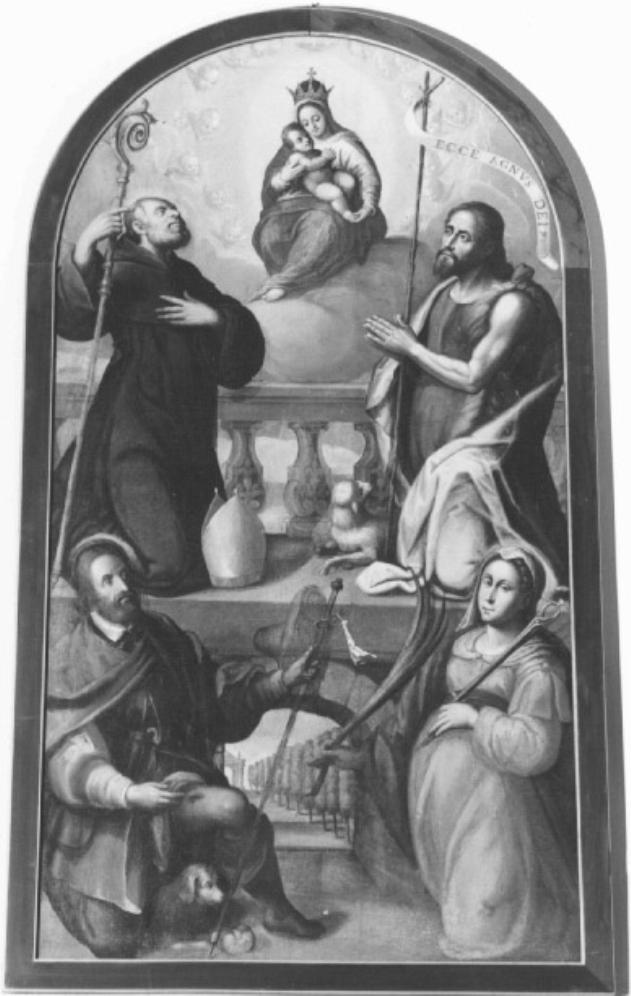 Madonna con Bambino e santi (dipinto) di Frigimelica Francesco (bottega) - ambito veneto (sec. XVII)