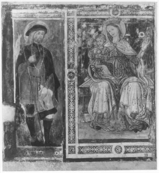 Madonna con Bambino/ san Rocco (dipinto) - ambito veneto (seconda metà sec. XV, sec. XV)