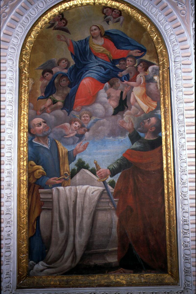 assunzione della Madonna con San Paolo e San Pietro (dipinto) - manifattura veneta (fine/inizio secc. XVIII/ XIX)