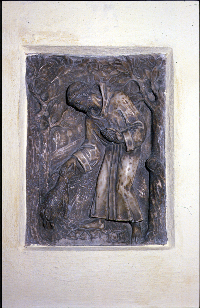 Sant'Antonio con l'agnello (scultura) di Dostena Aldo (attribuito) - ambito veneto (prima metà sec. XX)