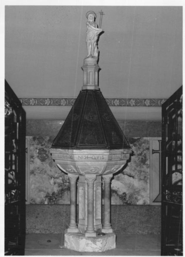 fonte battesimale - a fusto - ambito italiano (secondo quarto sec. XX)