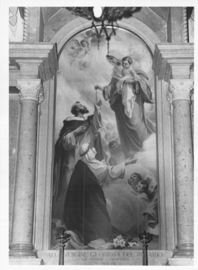 Madonna del Rosario con san Domenico e santa Rosa da Lima (dipinto) - ambito italiano (sec. XX)