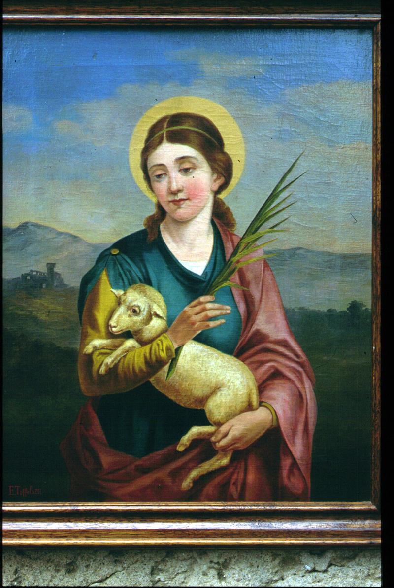 Sant'Agnese (dipinto) di Toffolatti Emilio (attribuito) - ambito veneto (inizio sec. XX)