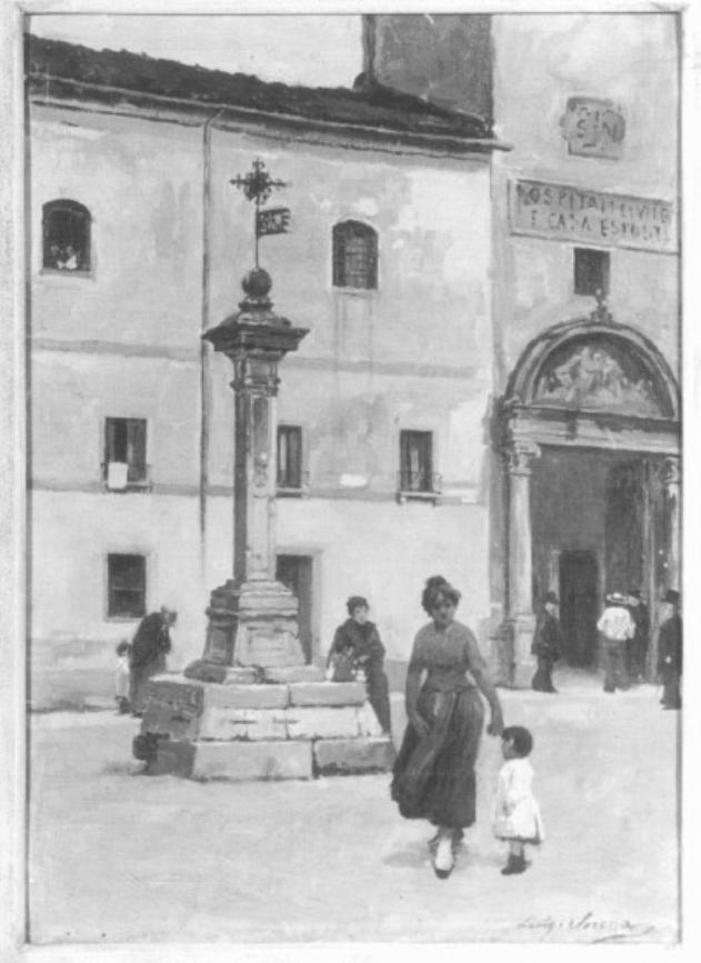 veduta dell'ospedale di San Leonardo (dipinto) di Serena Luigi (sec. XIX)