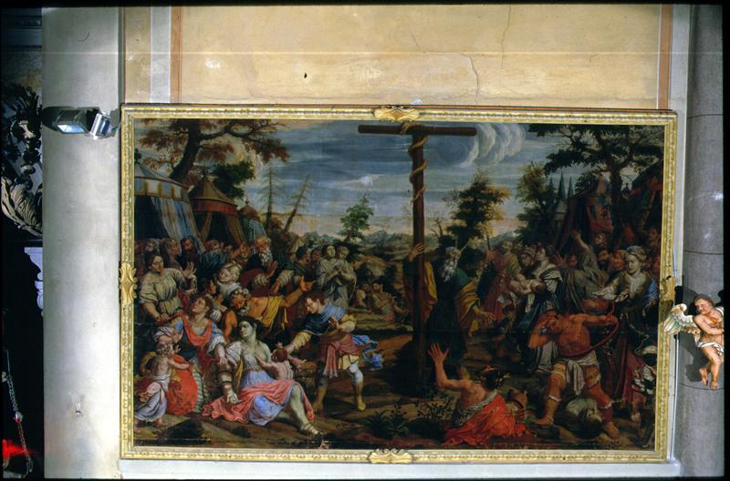 Mosè e il serpente di bronzo (dipinto) di Monforti Cristoforo - ambito veneto (sec. XVII)