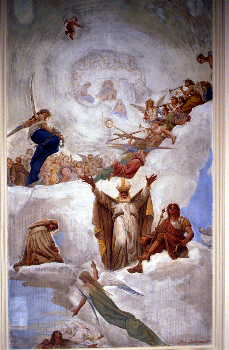Gloria di San Nicolò (dipinto) di Bordignon Noè - ambito veneto (sec. XIX)