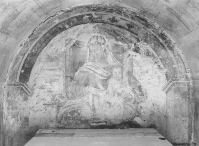 Madonna con Bambino in trono (dipinto) - ambito trevigiano (sec. XVI)