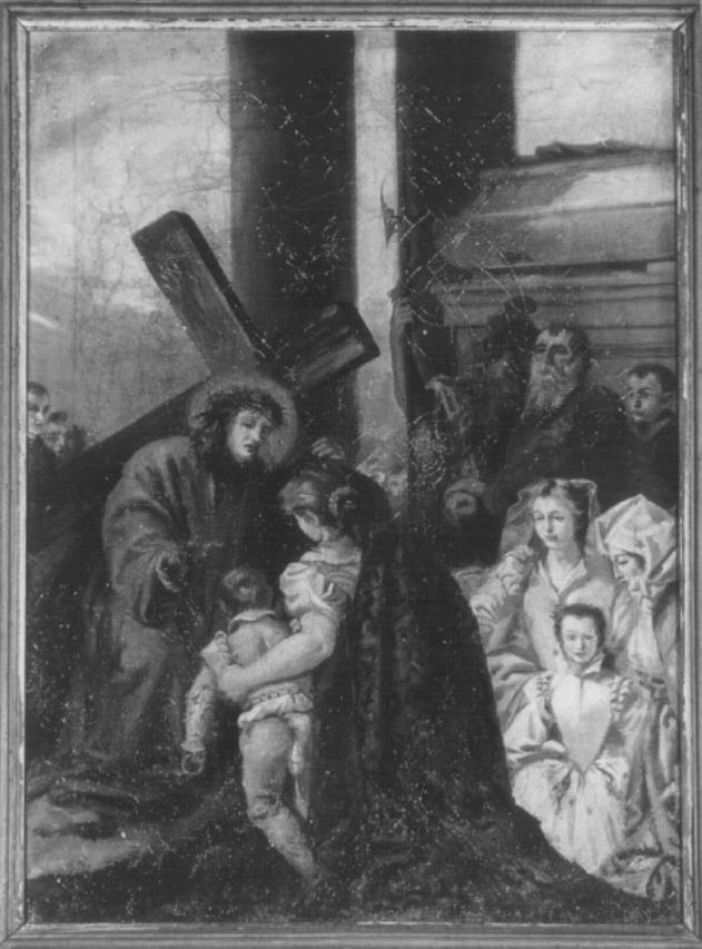 stazione VIII: Gesù consola le donne di Gerusalemme (dipinto) di Stecherle (sec. XX)