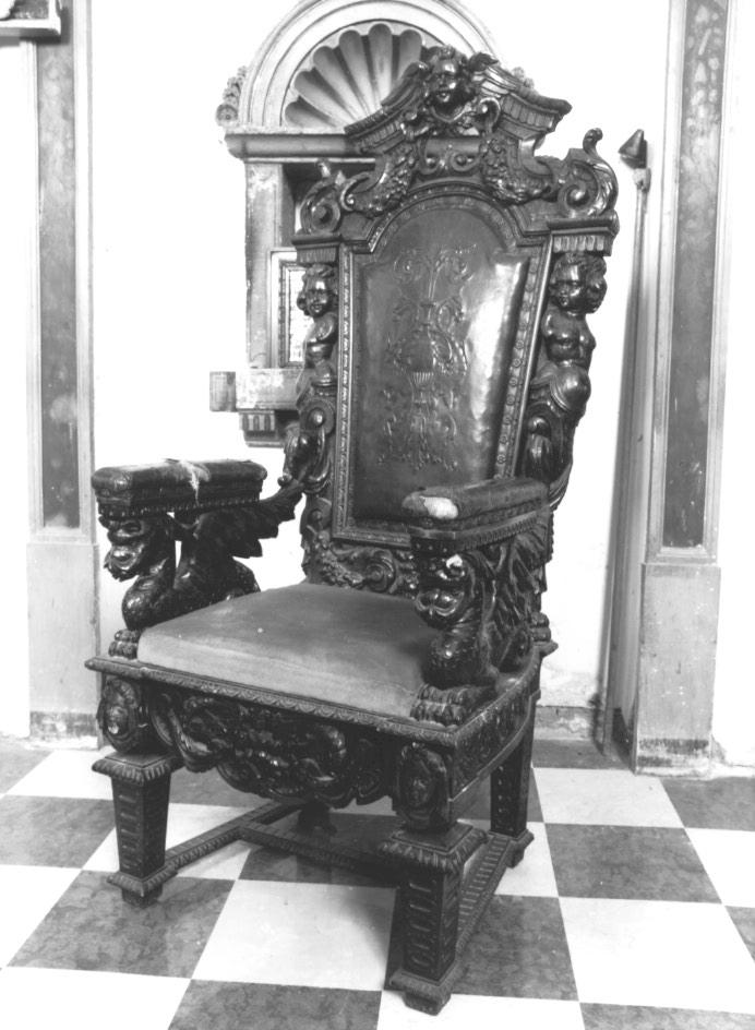 sedia - a braccioli - bottega veneta (seconda metà sec. XVII)