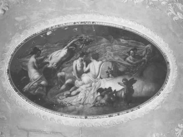 Notte incorona gli amori di Venere e Marte (dipinto) di Demin Giovanni (sec. XIX)
