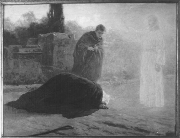 Cristo appare a San Pietro (dipinto) di Maluta Rina (sec. XX)