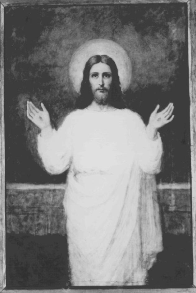 Cristo risorto benedicente (dipinto) di Maluta Rina (sec. XX)