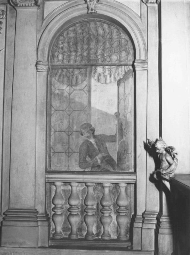 cavaliere alla finestra (dipinto) - ambito veneto (sec. XVIII)