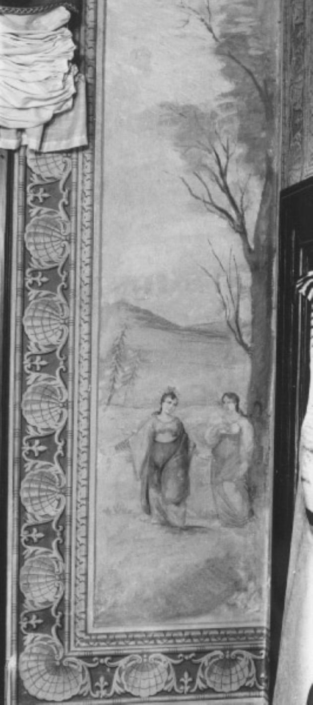 paesaggio con figure femminili (dipinto) - ambito veneto (sec. XVIII)