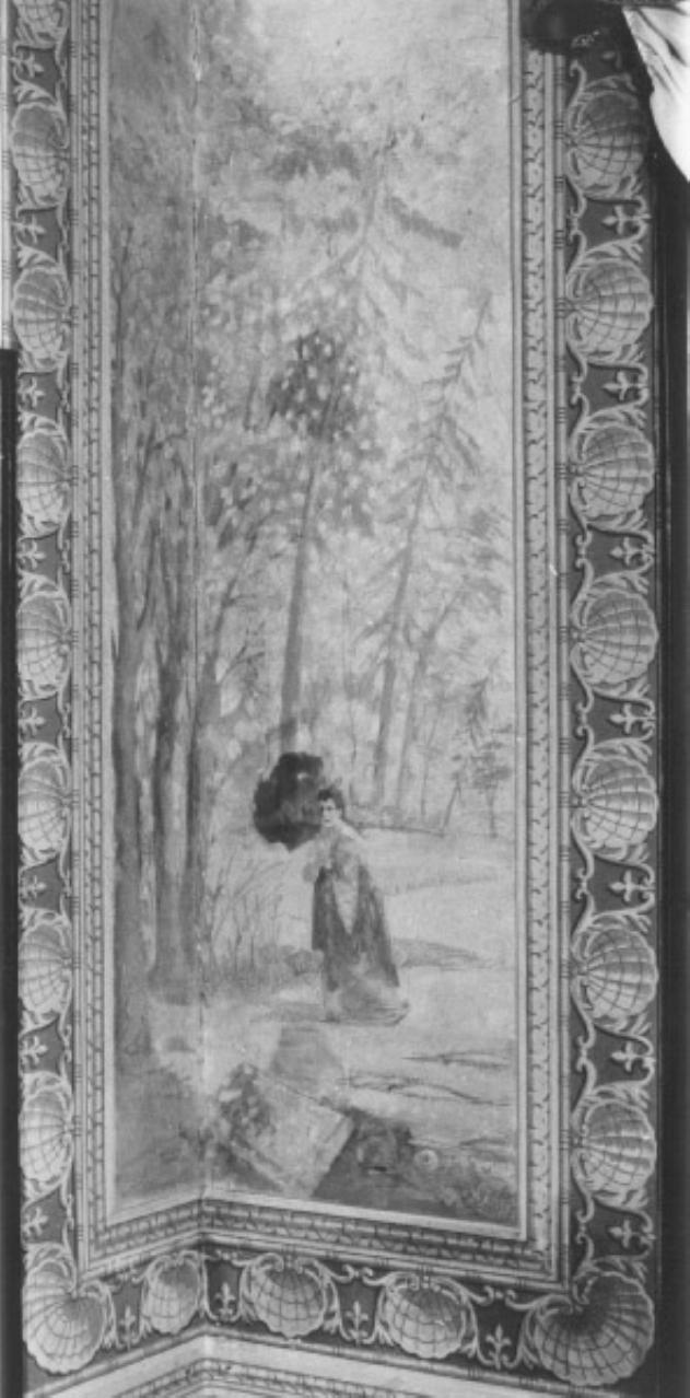 figura femminile in un bosco (dipinto) - ambito veneto (sec. XVIII)