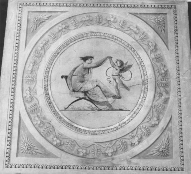 figura femminile con amore (dipinto) di Bevilacqua Giovanni Carlo - ambito veneto (sec. XIX)