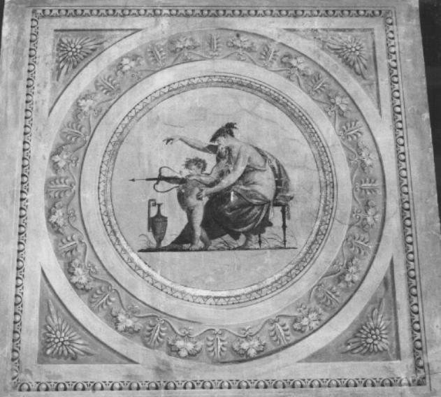 figura femminile con amore (dipinto) di Bevilacqua Giovanni Carlo - ambito veneto (sec. XIX)