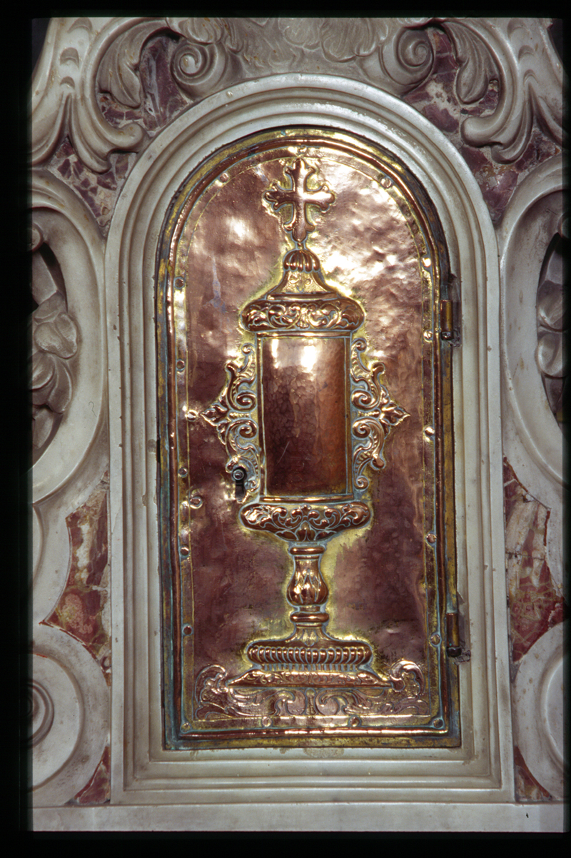 sportello di tabernacolo, elemento d'insieme - manifattura veneta (metà sec. XVII)