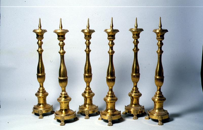candeliere d'altare, serie - ambito veneto (sec. XIX)