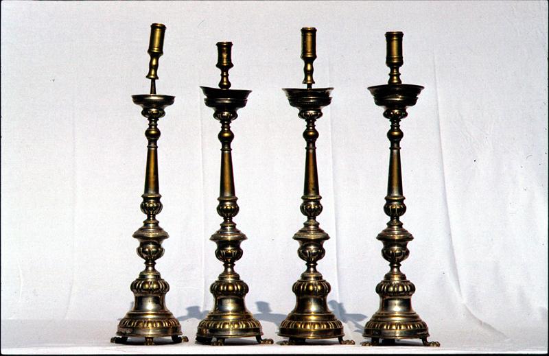 candeliere d'altare, serie - bottega veneta (sec. XIX)