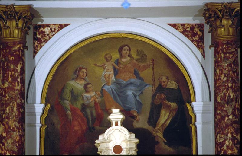 Madonna del Rosario con San Domenico e San Giulitta (dipinto) - manifattura veneta (sec. XVIII)