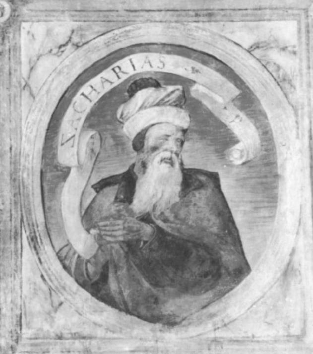 Zaccaria profeta (decorazione pittorica) di Tessari Girolamo detto Girolamo dal Santo (attribuito) (sec. XVI, sec. XVI)