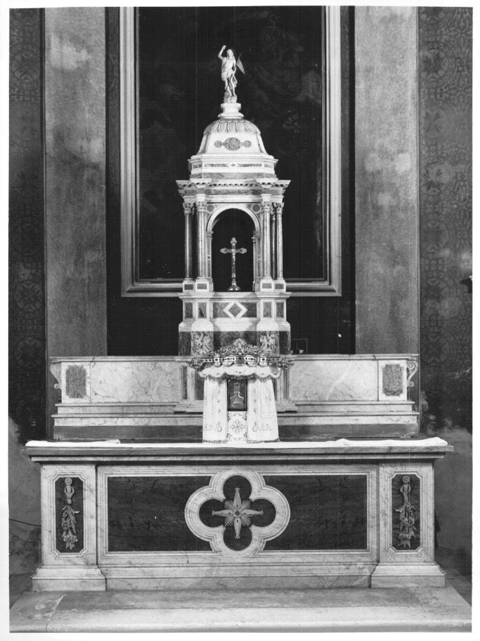 altare maggiore di Campagnola Domenico (attribuito), Negretti Jacopo detto Palma il Giovane (attribuito) (sec. XX)