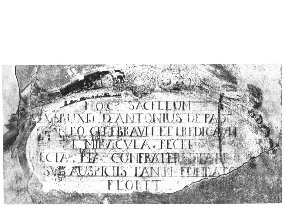 iscrizione (dipinto, frammento) - ambito veneto (sec. XVIII)