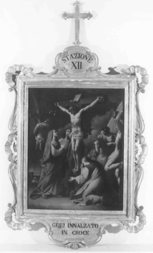 stazione XII: Gesù innalzato e morto in croce (dipinto) - ambito veneto (inizio sec. XIX)