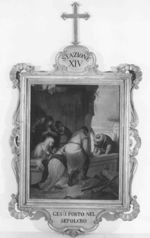 stazione XIV: Gesù deposto nel sepolcro (dipinto) - ambito veneto (inizio sec. XIX)