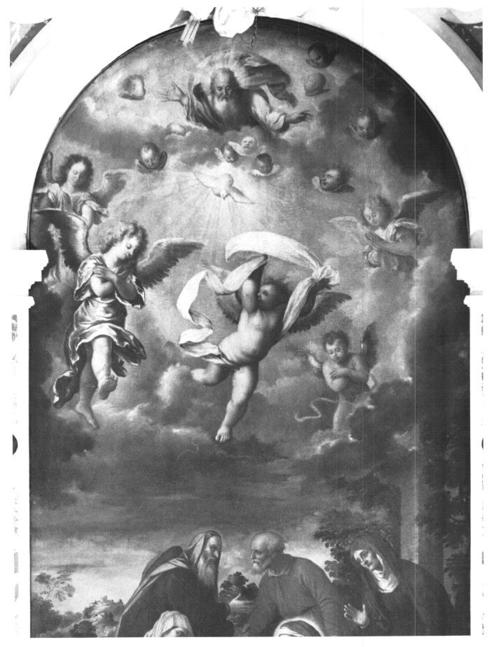 Dio Padre in gloria con angeli (dipinto, elemento d'insieme) - ambito veneto (sec. XVIII)
