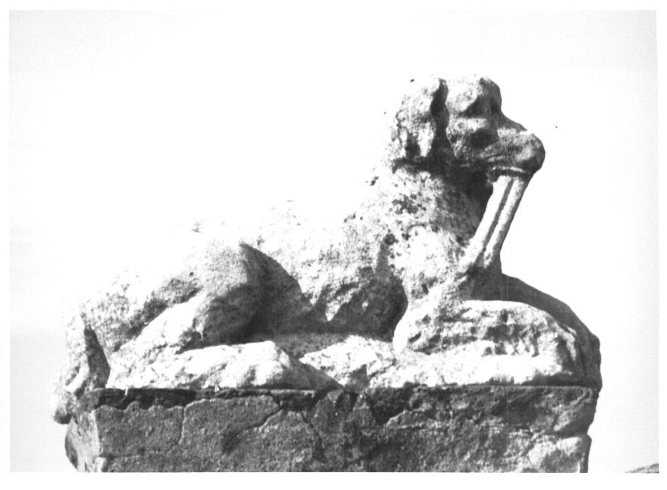 emblema dell'Ordine domenicano: cane con torcia in bocca (scultura) - ambito veneto (prima metà sec. XVIII)