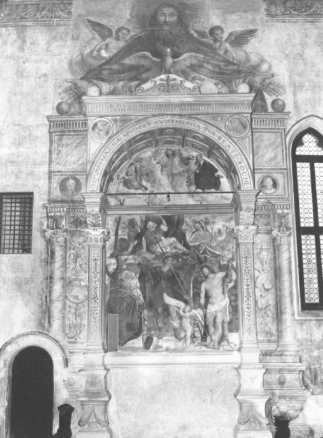 Motivi architettonici a trompe l'oeil (dipinto) - ambito veneto (sec. XVI)