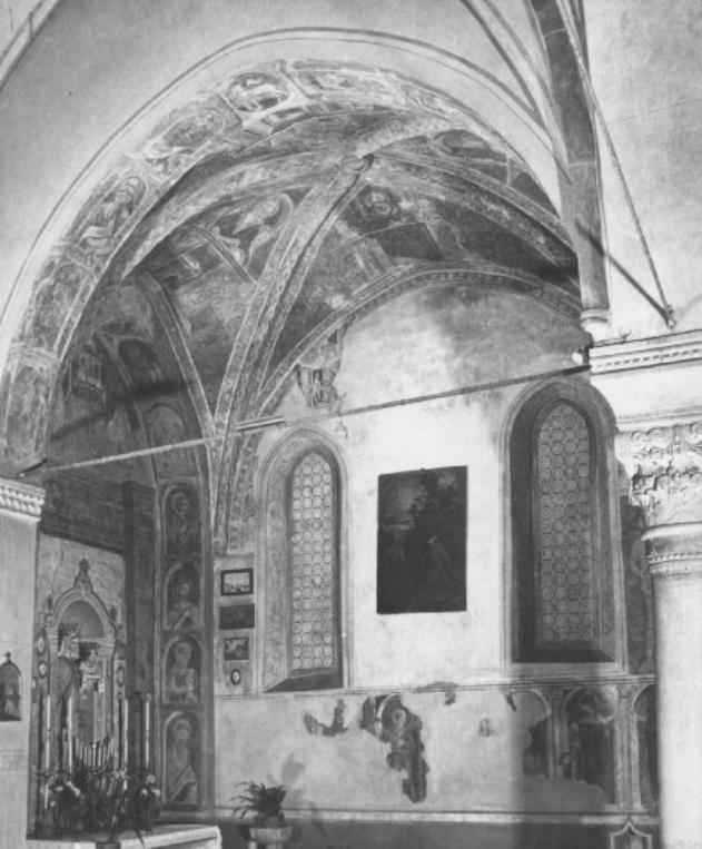 Dottori della Chiesa, Apostoli e Profeti/ motivi decorativi geometrici (dipinto, ciclo) di Zago Antonio - ambito veneto (sec. XVI)