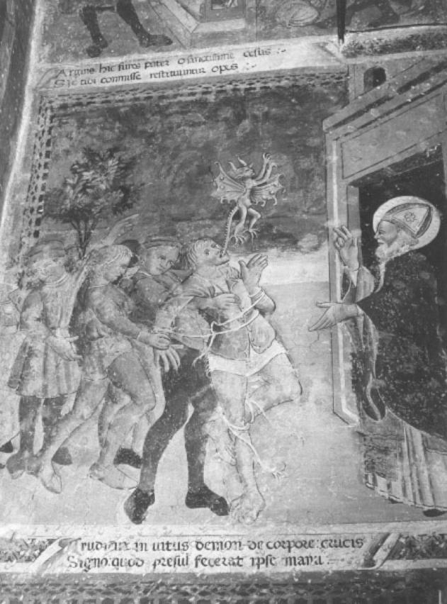 San Nicola di Bari libera un indemoniato (dipinto) - ambito veneto (sec. XV)
