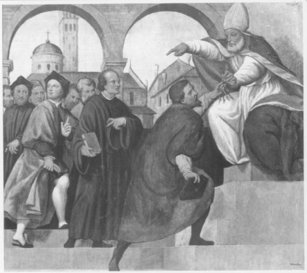 San Floriano designa il suo sucessore San Tiziano (dipinto) di Amalteo Pomponio (attribuito) (sec. XVI)