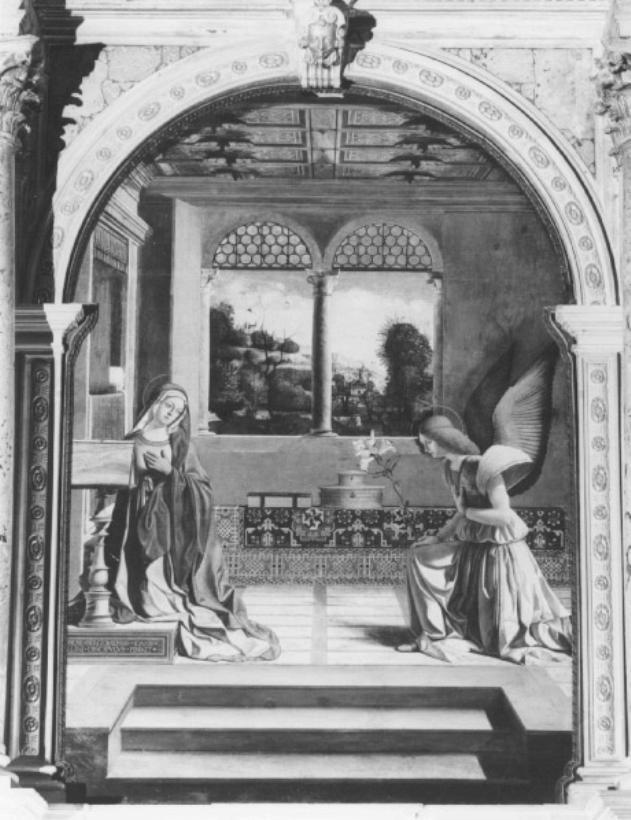 Annunciazione (dipinto) di Previtali Andrea - ambito veneziano (sec. XVI)