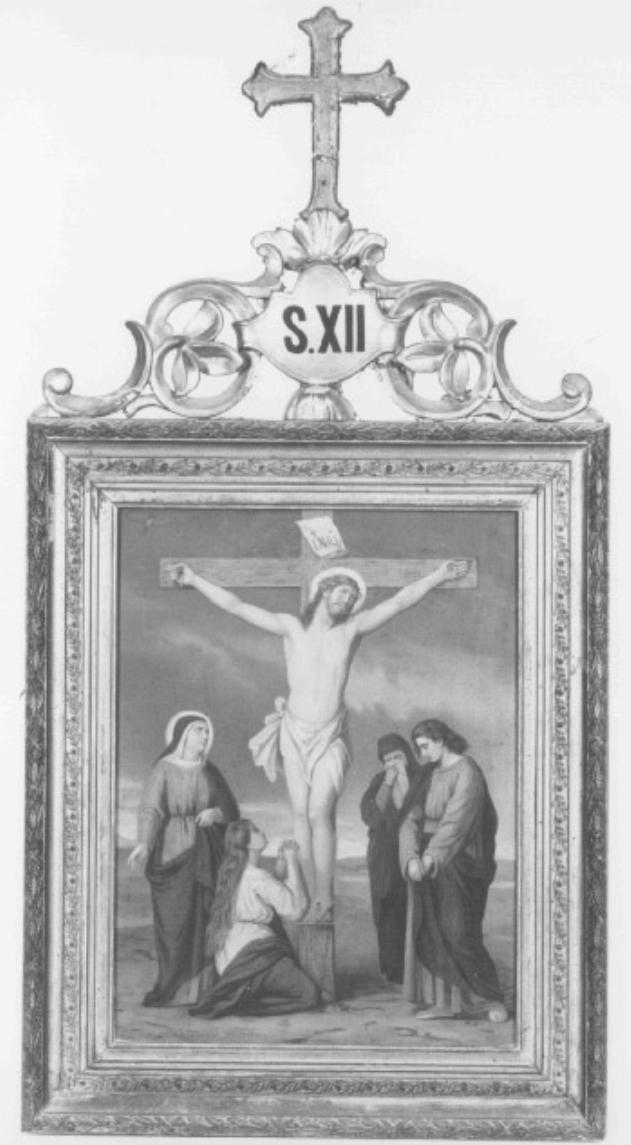stazione XII: Gesù innalzato e morto in croce (dipinto) - bottega veneta (?) (inizio sec. XX)