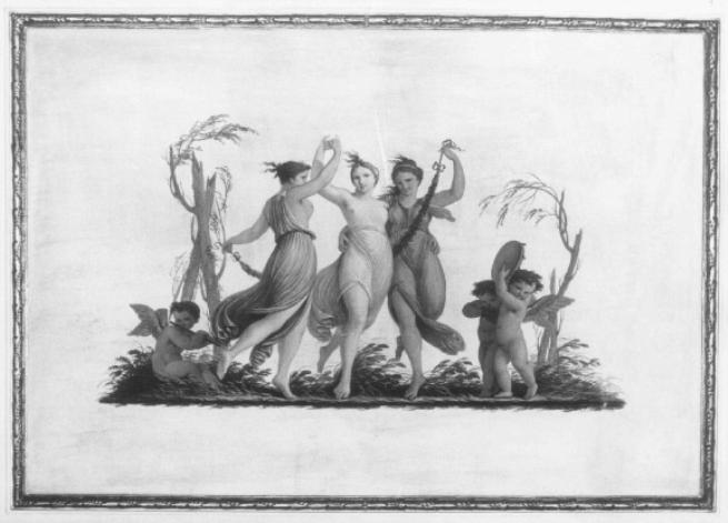 Grazie danzanti (dipinto) di Bevilacqua Giovanni Carlo (sec. XIX)