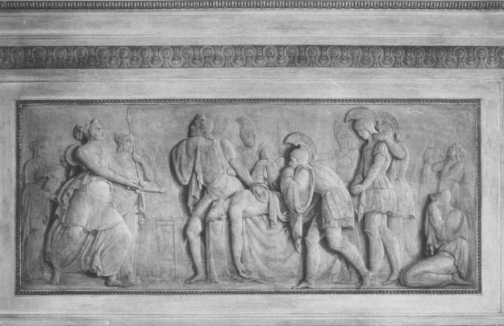 Achille giura di vendicare Patroclo (dipinto) di Santi Sebastiano (sec. XIX)