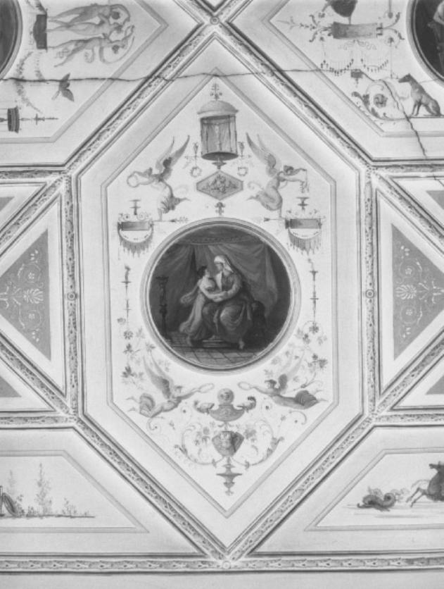 Psiche con la Madre/ motivi decorativi a grottesca (dipinto) di Moro Pietro, Borsato Giuseppe, Lucchesi G. B (sec. XIX)