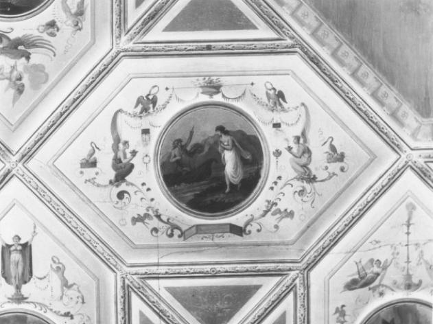 Psiche traghettata da Caronte/ motivi decorativi a grottesca (dipinto) di Moro Pietro, Borsato Giuseppe, Lucchesi G. B (sec. XIX)